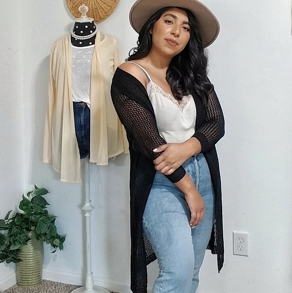 GOOD VIBES BLACK STRIPE CARDIGAN - Picture 8 of 15